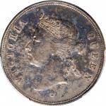 1891-H年香港半圆银币。喜敦造币厂。HONG KONG. 50 Cents, 1891-H. Heaton Mint. Victoria. PCGS EF-40 Gold Shield.