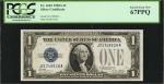 Fr. 1601. 1928A $1 Silver Certificate. PCGS Currency Superb Gem New 67 PPQ.