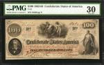 T-41. Confederate Currency. 1862-63 $100. PMG Very Fine 30.