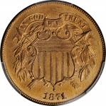 1871 Two-Cent Piece. MS-65+ RD (PCGS). CAC.
