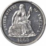 1868 Liberty Seated Dime. MS-63 (PCGS).