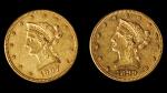 Lot of (2) Late Date Liberty Head Eagles. AU (Uncertified).
