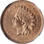 1859 Pattern Indian Cent. Judd-228, Pollock-272. Rarity-1. Copper-Nickel. Plain Edge. MS-65 (NGC).