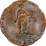 GREAT BRITAIN. Trade Tokens. Kent. Maidstone. Olivers Copper 1/2 Penny Token, 1795. NGC MS-64 Brown.