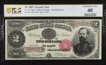 Fr. 357. 1891 $2 Treasury Note. PCGS Banknote Extremely Fine 40.