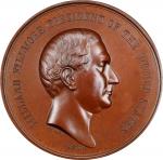 1850 Millard Fillmore Indian Peace Medal. Bronze. Second Size. Julian IP-31, Prucha-48. MS-64 BN (NG