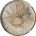 MEXICO. 4 Reales, 1867/57-Go YF/PF. Guanajuato Mint. NGC AU-58.