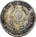 COLOMBIA. 1/2 Real, 1846-UM. Popayan Mint. PCGS VF-25 Gold Shield.