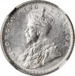 INDIA. British India. 1/4 Rupee, 1917-(C). Calcutta Mint. NGC MS-63.