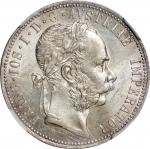 Austria. 1872. Silver. NGC AU58. EF+. Florin. Franz Joseph I Silver Florin