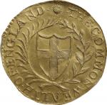 GREAT BRITAIN. Commonwealth. Double Crown, 1653. London Mint; mm: sun/-. PCGS Genuine--Cleaned, AU D