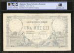 FRANCE. Banca Nationala a Romaniei. 1000 Lei, 1916. P-23a. PCGS GSG Extremely Fine 40. Details. Pinh