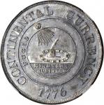 1776 (1876) Continental Dollar. Dickeson Restrike. White Metal. 38 mm. HK-854. Rarity-7. MS-62 PL (N