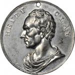 1844 Henry Clay. DeWitt-HC 1844-5. White metal. 43.5 mm. About Uncirculated, pierced for suspension.