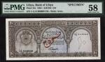 Bank of Libya, specimen £10, 1963, serial number 5 A/14 000000 335, (Pick 32s, TBB B410s), in PMG ho