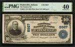 Wadesville, Indiana. $10 1902 Plain Back. Fr. 626. The Farmers NB. Charter #8927. PMG Extremely Fine