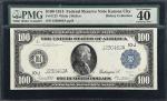 Fr. 1123. 1914 $100 Federal Reserve Note. Kansas City. PMG Extremely Fine 40 EPQ.