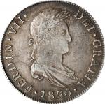 GUATEMALA. 8 Reales, 1820-NG M. Nueva Guatemala Mint. Ferdinand VII. PCGS AU-50.