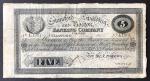 1898年英国史丹佛斯伯丁及波斯顿银行5镑，编号L1961，F品相，右下方裁切注销被修补。