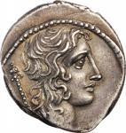 CASSIUS LONGINUS. AR Denarius (3.92 gms), Rome Mint, 55 B.C. EXTREMELY FINE.