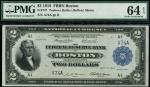 x United States of America, Federal Reserve Bank, $2, Boston, 1918, serial number A74A, blue seal, T