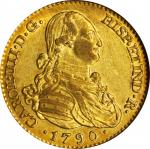 SPAIN. 2 Escudos, 1790-MF. Madrid Mint. Charles IV (1788-1808). NGC AU-55.