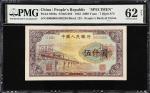 1953年第二版人民币伍仟圆。样张。(t) CHINA--PEOPLES REPUBLIC. Peoples Bank of China. 5000 Yuan, 1953. P-859bs. S/M#