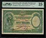 1934年香港上海汇丰银行50元，编号B508776，左下有手签，PMG 25，标籤错标Pick号为175c