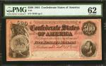 T-64. Confederate Currency. 1864 $500. PMG Uncirculated 62.