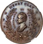 1844 Henry Clay. DeWitt-HC 1844-10. Copper. 37 mm. MS-64 BN (NGC).