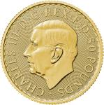 2023 Royal Succession Gold 1/2 Ounce Britannia, the VERY FIRST Coin Struck Under King Charles III. A