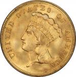 1889 Three-Dollar Gold Piece. Mint State-66 (PCGS).