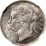 1901年海峡殖民地10分。伦敦铸币厂。STRAITS SETTLEMENTS. 10 Cents, 1901. London Mint. Victoria. NGC MS-63.