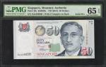 2013年新加坡金融管理局伍拾圆。全8序列号。 SINGAPORE. Monetary Authority. 50 Dollars, ND (2013). P-49e. Solid Serial Nu