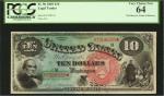 Fr. 96. 1869 $10 Legal Tender Note. PCGS Currency Very Choice New 64.
