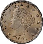 1891 Liberty Head Nickel. MS-66 (PCGS).