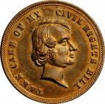 1874 Charles Sumner Memorial Medalet. Copper. About Uncirculated.