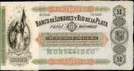 URUGUAY. Banco de Londres y Rio de la Plata. 50 Pesos, 1874. P-S238. Very Fine.