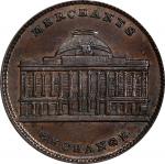 NEW YORK. New York. Undated (1837) Merchants Exchange. HT-294, Low-98, W-NY-780-20a. Rarity-1. Coppe