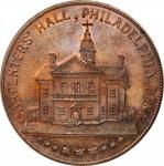 1774 (ca. 1858) Sages Historical Tokens -- No. 4, Carpenters Hall, Philadelphia, Penn. Original. Bow