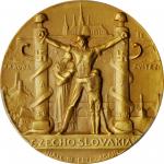 CZECHOSLOVAKIA. We Shall Be Free Again Gilt Copper Medal, 1939. PCGS SPECIMEN-65 Gold Shield.