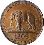 1802年锡兰 1/48 元。乔治三世。CEYLON. 1/48 Rixdollar, 1802. George III. PCGS MS-63 Brown Gold Shield.