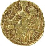 公元320-350年古代丝绸之路伽达哈拉国王时期金币共三枚，较稀少，极美品
