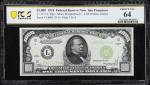 1934年1000美元浅绿印旧金山 PCGS 64 Fr. 2211-L. 1934 Light Green Seal $1000 Federal Reserve Note