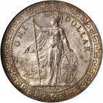 1908-B年英国贸易银元站洋一圆银币。PCGS MS-64.