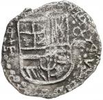 Potosi, Bolivia, cob 8 reales, 1620 T, retrograde mintmark "q", Grade 1 (75 points), with hand-signe