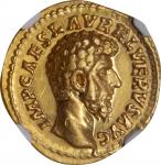 LUCIUS VERUS, A.D. 161-169. AV Aureus (7.20 gms), Rome Mint, A.D. 162. NGC Ch EF, Strike: 5/5 Surfac