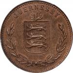 1949-H年根西岛 8达勃。喜敦造币厂。GUERNSEY. 8 Doubles, 1949-H. Birmingham (Heaton) Mint. PCGS MS-63 Brown.