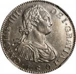 GUATEMALA. 2 Reales, 1801-NG M. Nueva Guatemala Mint. Charles IV. NGC AU-58.