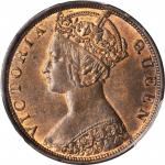 1901-H年香港一仙。喜敦造币厂。HONG KONG. Cent, 1901-H. Heaton Mint. Victoria. PCGS MS-64 Brown Gold Shield.